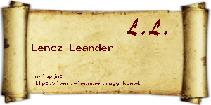 Lencz Leander névjegykártya